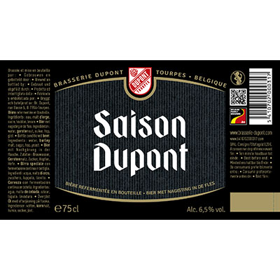 5410702000317 Saison Dupont - 75cl Bière  refermentée en bouteille Sticker Front